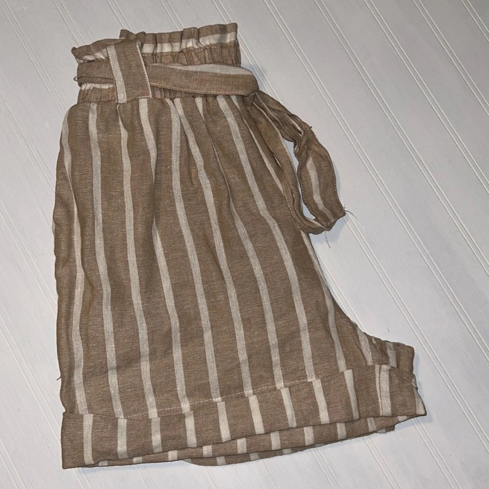 Striped paperbag shorts